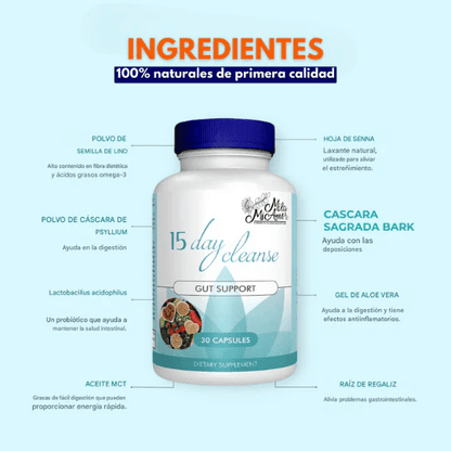🧼 15 Day Cleanse – Limpia, Depura y  Revitalisa tu Sistema Digestivo