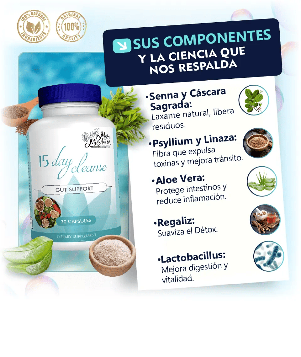 🧼 15 Day Cleanse – Limpia, Depura y  Revitalisa tu Sistema Digestivo