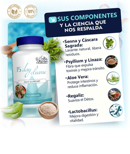 🧼 15 Day Cleanse – Limpia, Depura y  Revitalisa tu Sistema Digestivo